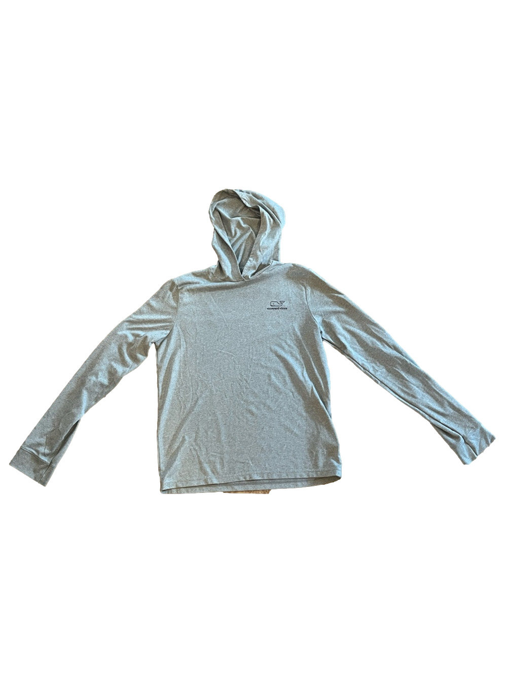 Vineyard Vines Gray Performance Sun Tech Hoodie Long Sleeve Shirt Men's Large